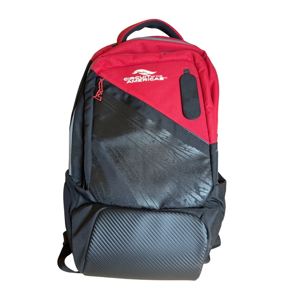 Circuit of the Americas COTA Tech Backpack F1 Racing Red Black Laptop USB Port